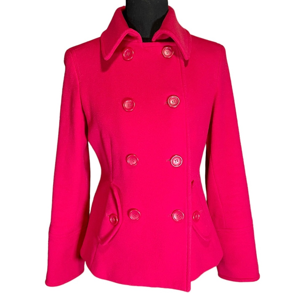 Vintage Gorgeous Red Express Design Studio Cashmere blend Pea Coat!